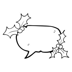speech bubble cartoon christmas holly
