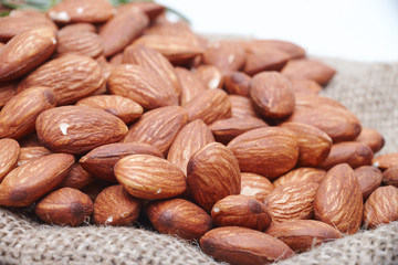 Seeds, almonds, sack.