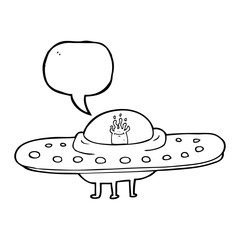 speech bubble cartoon flying saucer