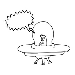 speech bubble cartoon flying saucer