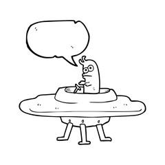 speech bubble cartoon flying saucer