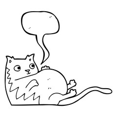 speech bubble cartoon fat cat
