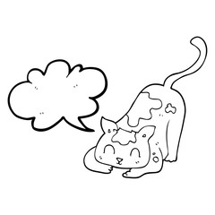 speech bubble cartoon cat playing