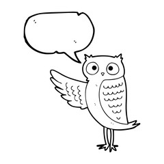 speech bubble cartoon owl