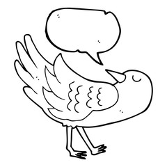 speech bubble cartoon bird