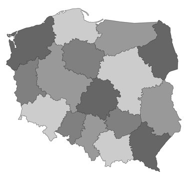 Woiwodschaften in Grautönen