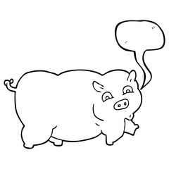speech bubble cartoon pig