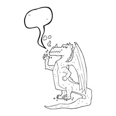 speech bubble cartoon happy dragon