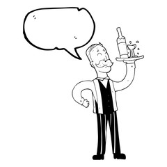 speech bubble cartoon waiter