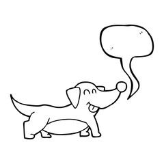 speech bubble cartoon happy little dog