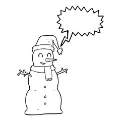 speech bubble cartoon snowman
