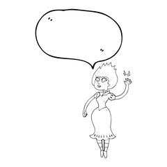 speech bubble cartoon vampire girl