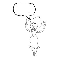 speech bubble cartoon vampire girl