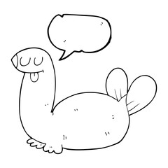 speech bubble cartoon seal
