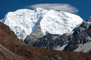 Photo sur Plexiglas Shishapangma Vue sur le mont Shishapangma depuis la vallée du Langtang, Himalaya, Népal