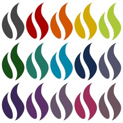 Gas Flame Icons set 