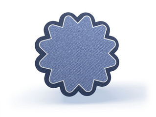 Star Badge Shopping Icon in blueish denim look