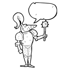 speech bubble cartoon medieval knight