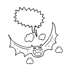 speech bubble cartoon halloween bat