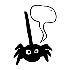speech bubble cartoon halloween spider