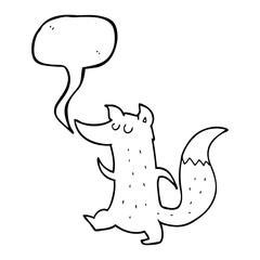 speech bubble cartoon cute wolf
