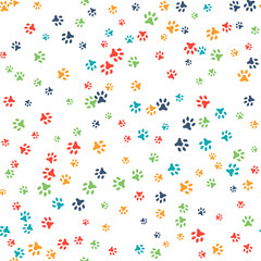 Fototapeta na wymiar Vector seamless pattern with cat or dog footprints