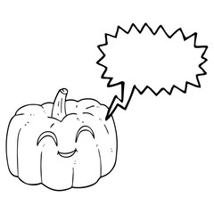 speech bubble cartoon halloween pumpkin