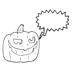 speech bubble cartoon halloween pumpkin