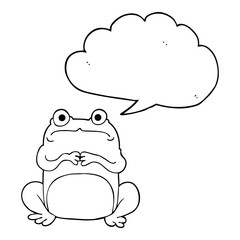 speech bubble cartoon nervous frog