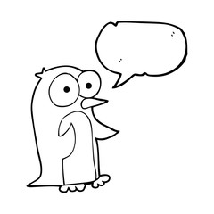 speech bubble cartoon penguin