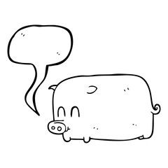 speech bubble cartoon pig