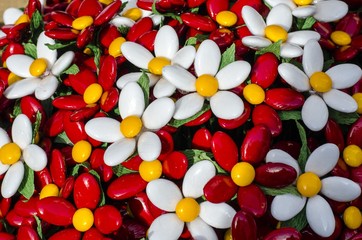 Bouquet with batterflies made from jelly candies