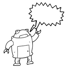 speech bubble cartoon robot