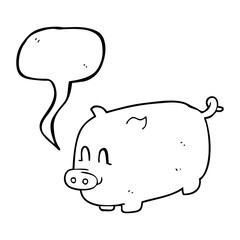 speech bubble cartoon pig