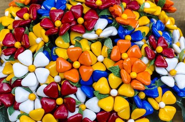 Bouquet with batterflies made from jelly candies