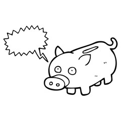 speech bubble cartoon piggy bank