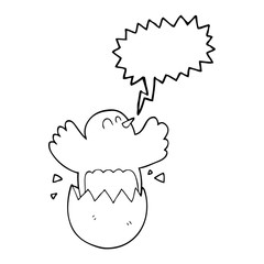 speech bubble cartoon hatching egg