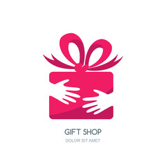 Fototapeta na wymiar Vector logo design for holidays and gift shop.