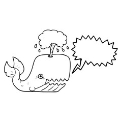 speech bubble cartoon whale spouting water