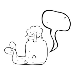 speech bubble cartoon whale spouting water