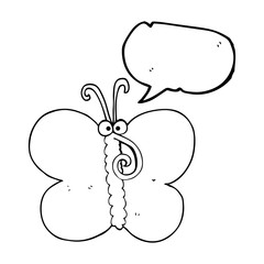 speech bubble cartoon butterfly