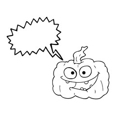 speech bubble cartoon pumpkin