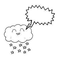 speech bubble cartoon cloud snowing