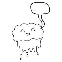 speech bubble cartoon rain cloud