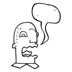 speech bubble cartoon burping man