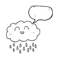 speech bubble cartoon rain cloud