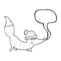 speech bubble cartoon little wolf