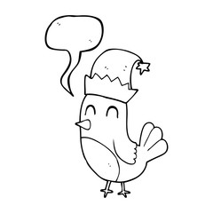 speech bubble cartoon christmas robin