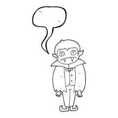 speech bubble cartoon vampire boy