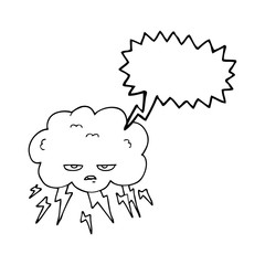 speech bubble cartoon thundercloud